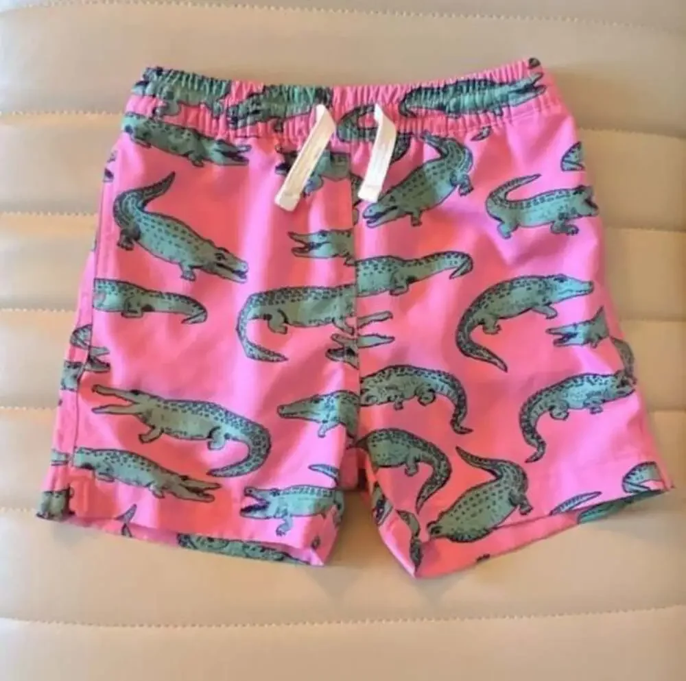 Chubbies Kids The Lil Glades Alligator Print Swim Trunks